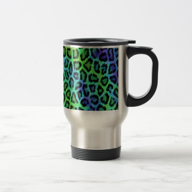Mug De Voyage Monnaie Et Empreinte de léopard Bleu (Droit)
