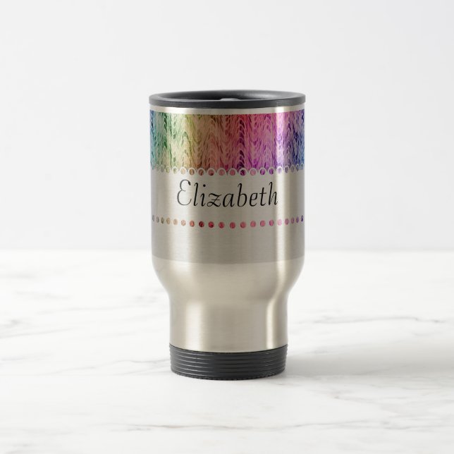 Mug De Voyage Monogramme à la mode unique d'aquarelle (Centre)