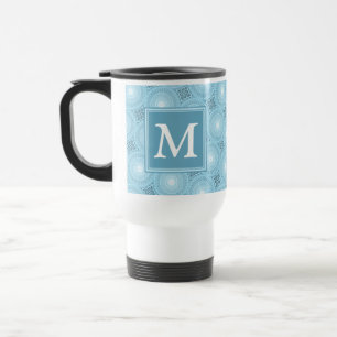 Mug De Voyage Monogramme ange bleu cercles motif