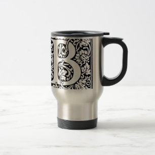Mug De Voyage Monogramme B initial. Nom customisé Modèle floral
