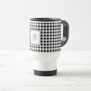 Mug De Voyage Monogramme blanc, Buffalo Check acier inoxydable