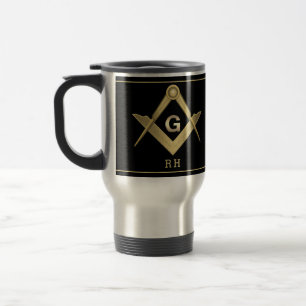 Mug De Voyage Monogramme Carré et boussole classique
