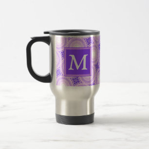 Mug De Voyage Monogramme cercles violets motif