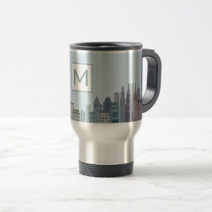 Mug De Voyage Monogramme d'art urbain moderne