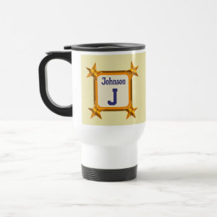 Mug De Voyage Monogramme de famille étoile d'or initiale du nom