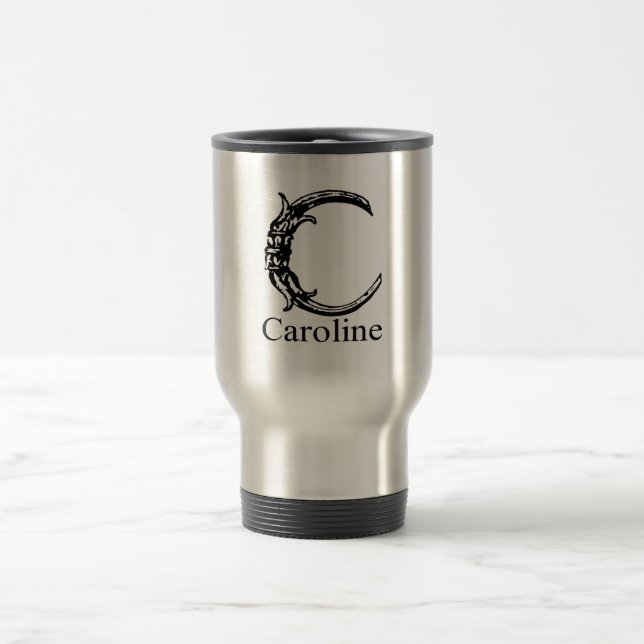 Mug De Voyage Monogramme de fantaisie : Caroline (Centre)