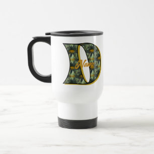 Mug De Voyage Monogramme de marguerite initiale D personnalisé