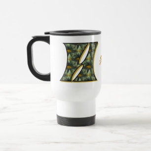 Mug De Voyage Monogramme de marguerite initiale H personnalisé