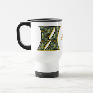 Mug De Voyage Monogramme de marguerite initiale H personnalisé