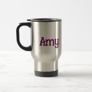 Mug De Voyage monogramme de nom personnalisé simple minimaliste