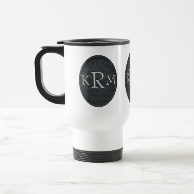 Mug De Voyage Monogramme de vos initiales personnalisé (Gauche)