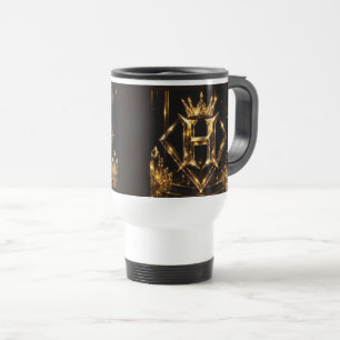 Mug De Voyage Monogramme Diamant Couronne Lettre Dorée Luxueuse