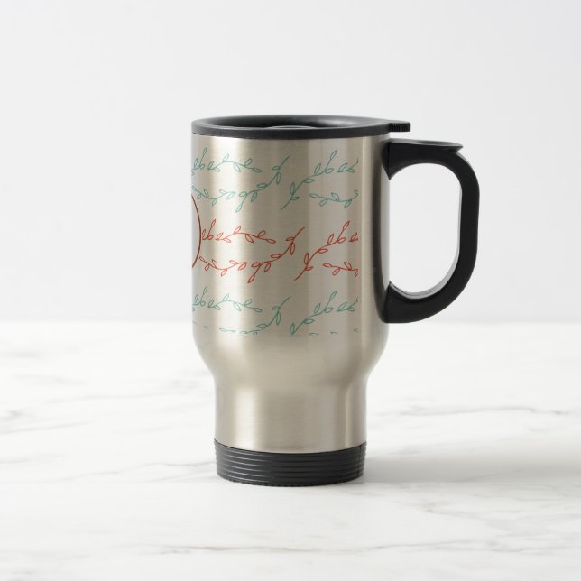 Mug De Voyage monogramme et feuille (Droit)