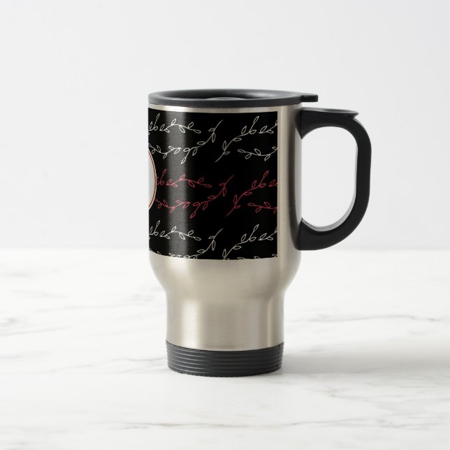 Mug De Voyage monogramme et feuille (Droit)