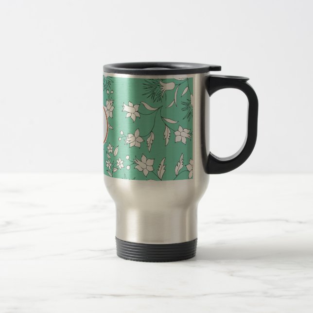 Mug De Voyage monogramme et fleurs (Droit)