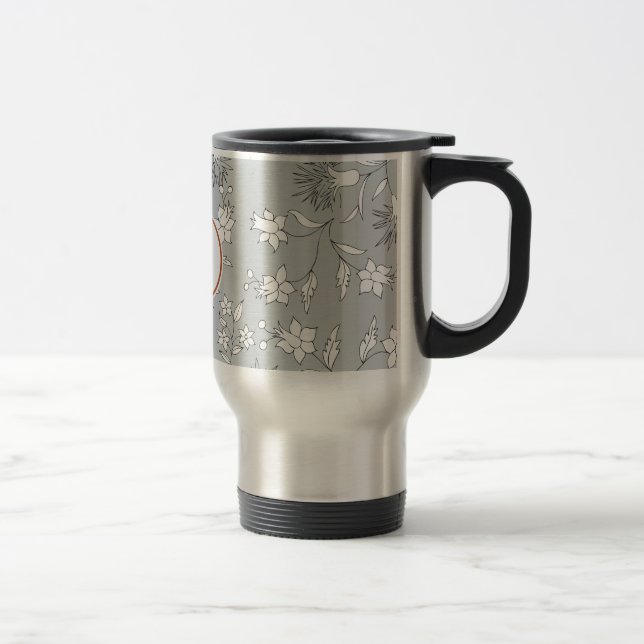 Mug De Voyage monogramme et fleurs (Droit)
