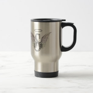 Mug De Voyage Monogramme initial de la lettre S avec des ailes