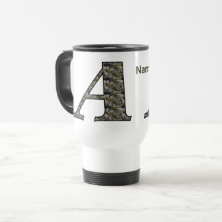 Mug De Voyage Monogramme Initiale A Fleurs D'Hydrangea Personnal