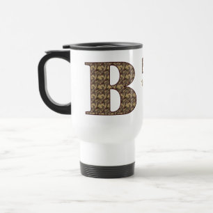 Mug De Voyage Monogramme Initiale B Floral Vintage Personnalisé