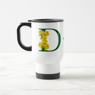 Mug De Voyage Monogramme initiale D narcisse personnalisé
