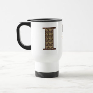 Mug De Voyage Monogramme Initiale I Floral Vintage Personnalisé