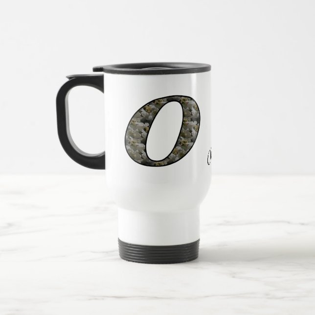 Mug De Voyage Monogramme Initiale O Fleur d'Hortensia Personnali (Gauche)
