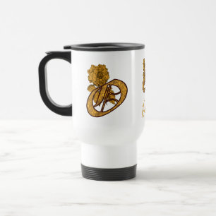 Mug De Voyage Monogramme Initiale O Or Paonier Personnalisé
