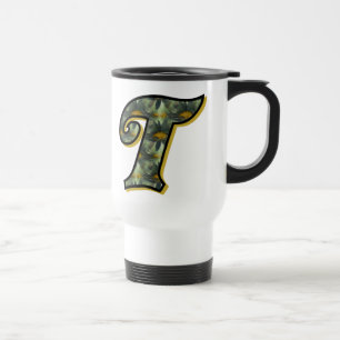Mug De Voyage Monogramme Initiale T Fleurs Artistiques de Margue