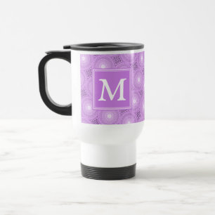 Mug De Voyage Monogramme lilas cercles pourpres motif