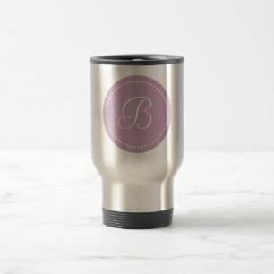 Mug De Voyage Monogramme Mauve Mist/Point Blanc