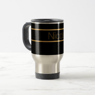 Mug De Voyage monogramme noir et or