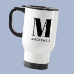 Mug De Voyage Monogramme Nom initial Simple<br><div class="desc">La typographie moderne minimaliste monogramme design de nom initial qui peut être modifié pour personnaliser.</div>