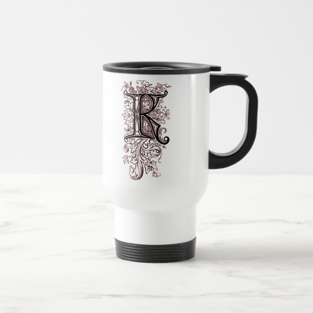 Mug De Voyage Monogramme orné vintage 'K' (Droite)