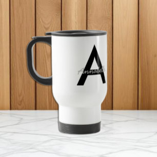 Mug De Voyage Monogramme personnalisé de typographie