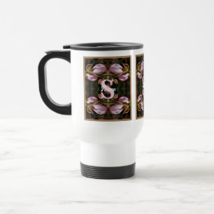 Mug De Voyage Monogramme personnalisé initial nom Dame Sabot Fle