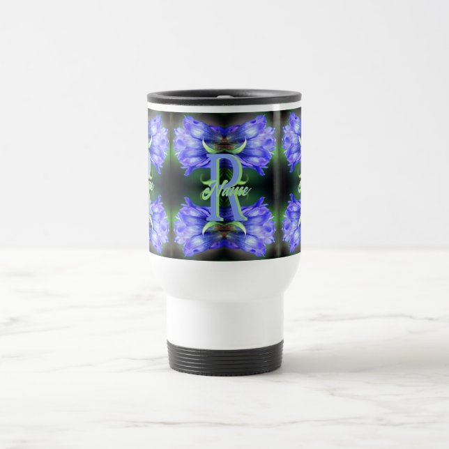 Mug De Voyage Monogramme personnalisé initial nom Gentiane Art f (Centre)