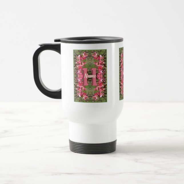 Mug De Voyage Monogramme personnalisé Votre initiale Nom Art du  (Gauche)