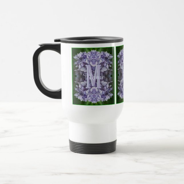 Mug De Voyage Monogramme personnalisé Votre initiale Nom Fleur d (Gauche)