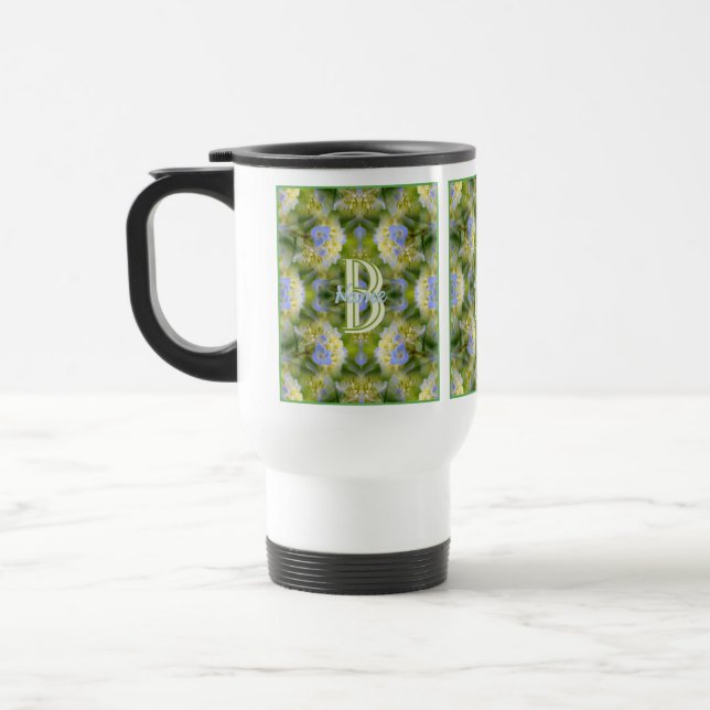 Mug De Voyage Monogramme personnalisé Votre initiale Nom Fleur d (Gauche)