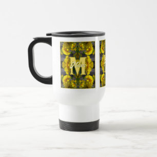 Mug De Voyage Monogramme personnalisé Votre initiale Nom Fleurs