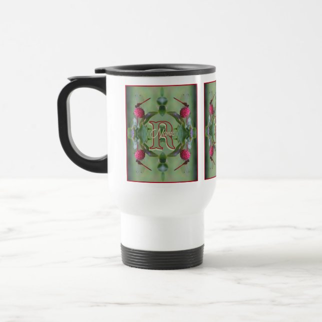 Mug De Voyage Monogramme personnalisé Votre initiale Nom Libellu (Gauche)