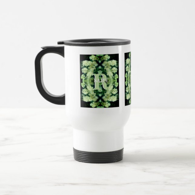 Mug De Voyage Monogramme personnalisé Votre initiale Nom Roses s (Gauche)