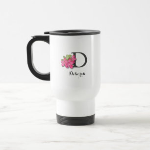 Mug de voyage Monogramme Rose Azalea