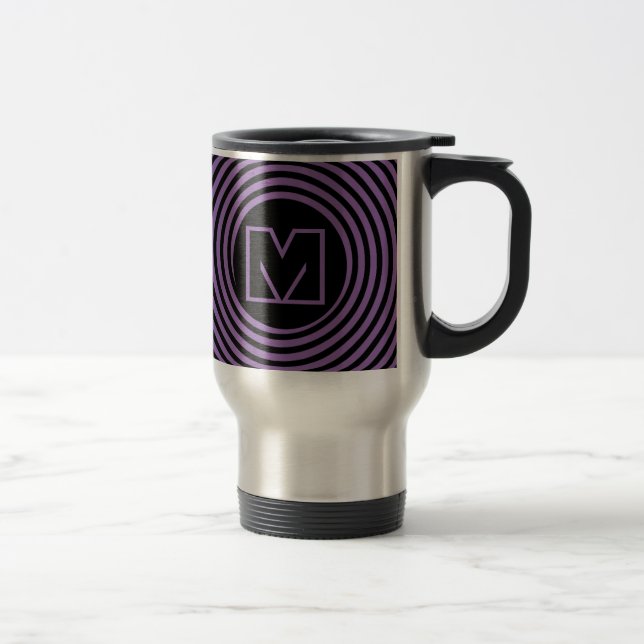 Mug De Voyage Monogramme vortex spirale violet cool (Droit)