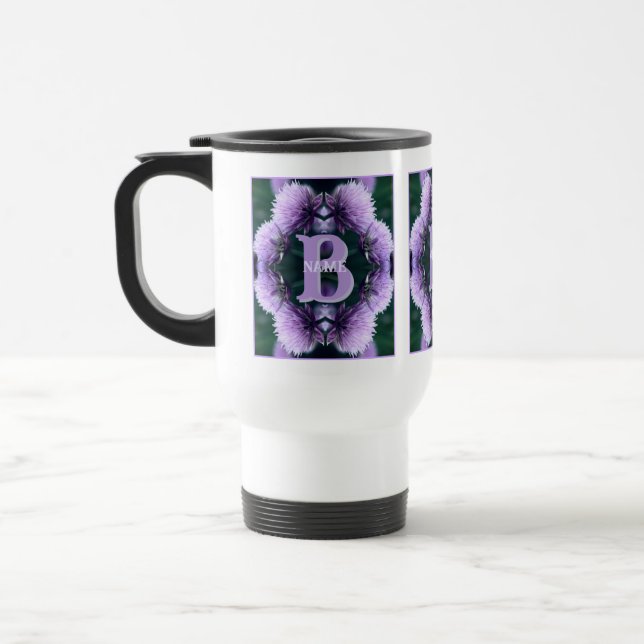 Mug De Voyage Monogramme Votre Nom Initial Allium Personnalisé (Gauche)