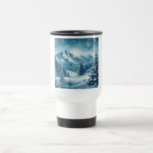 Mug De Voyage Montagne d'hiver de neige