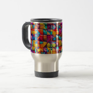 Mug De Voyage Mosaïque de carreaux de couleur vibrante