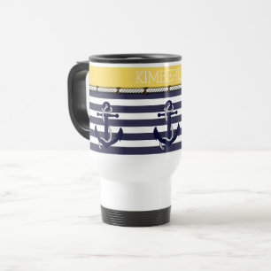 Mug De Voyage Motif Ancre nautique Choisissez votre couleur Pers
