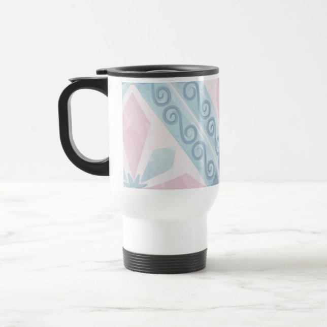 Mug De Voyage motif bleu en forme de diamant (Gauche)