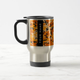 Mug De Voyage Motif camouflage orange Personnalisez votre nom